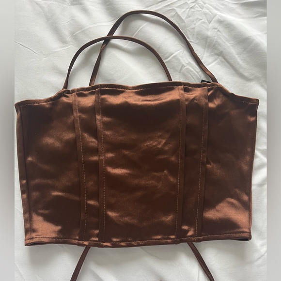 H&M Satin Lace Up Corset Top - Picture 2 of 3